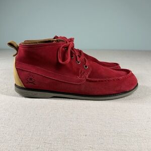 Adidas x‎ Ransom Shoes Size 11 Mid Chukka Boots Red Suede Leather Never Ending